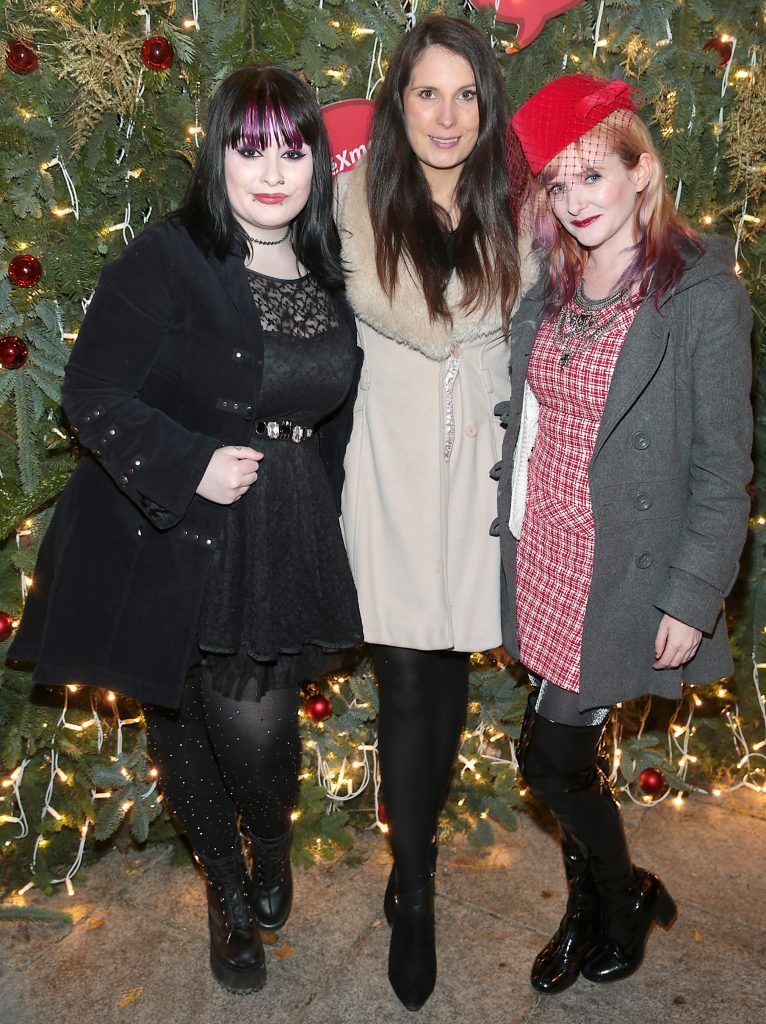 Hazel Rogers, Dani Masterson and Klara McDonnell pictured at TV3's Xposé Christmas Market with Meagher's Pharmacy for the Peter McVerry Trust. Photo: Brian McEvoy