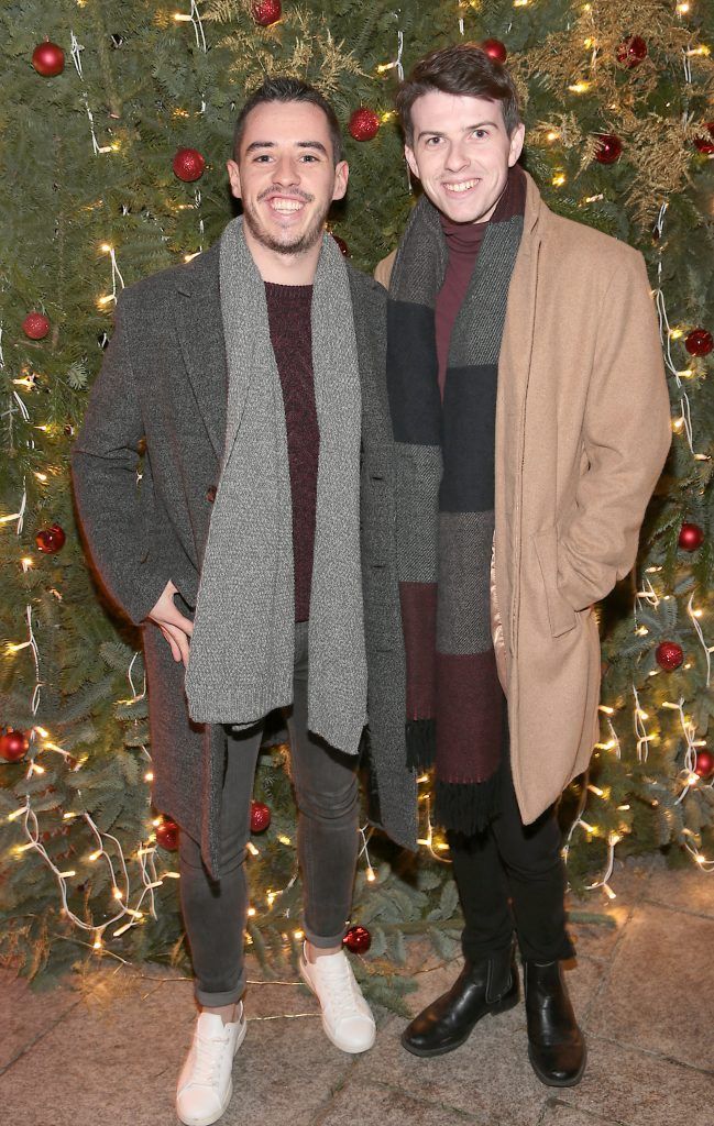 Darragh Ashmore and Mikie O Loughlin  pictured at TV3's Xposé Christmas Market with Meagher's Pharmacy for the Peter McVerry Trust. Photo: Brian McEvoy