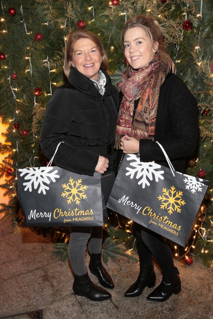 Linda Birt and Stephanie Birt pictured at TV3's Xposé Christmas Market with Meagher's Pharmacy for the Peter McVerry Trust. Photo: Brian McEvoy