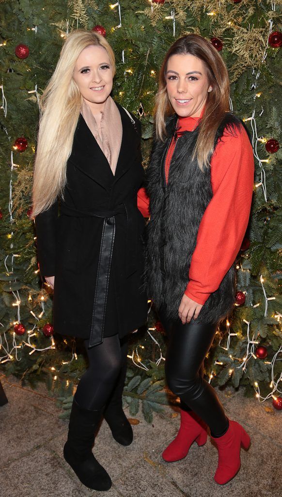 Rhona O Connor and Claire Soper pictured at TV3's Xposé Christmas Market with Meagher's Pharmacy for the Peter McVerry Trust. Photo: Brian McEvoy