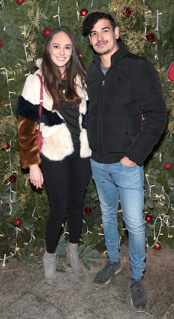 Sinead Whyte and Ciaran Shah pictured at TV3's Xposé Christmas Market with Meagher's Pharmacy for the Peter McVerry Trust. Photo: Brian McEvoy