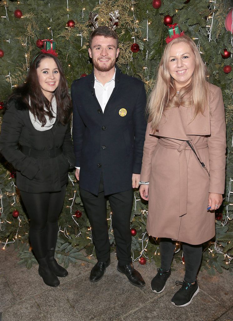 Laura Farrell, Neil Boles and Grace Grimes pictured at TV3's Xposé Christmas Market with Meagher's Pharmacy for the Peter McVerry Trust. Photo: Brian McEvoy