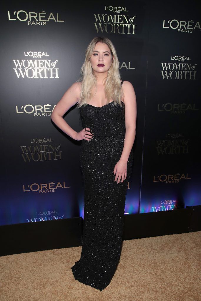 Ashley Benson attends the L'Oreal Paris Women of Worth Celebration 2017 on December 6, 2017 in New York City.  (Photo by Cindy Ord/Getty Images for L'Oreal) *** Local Caption *** Ashley Benson