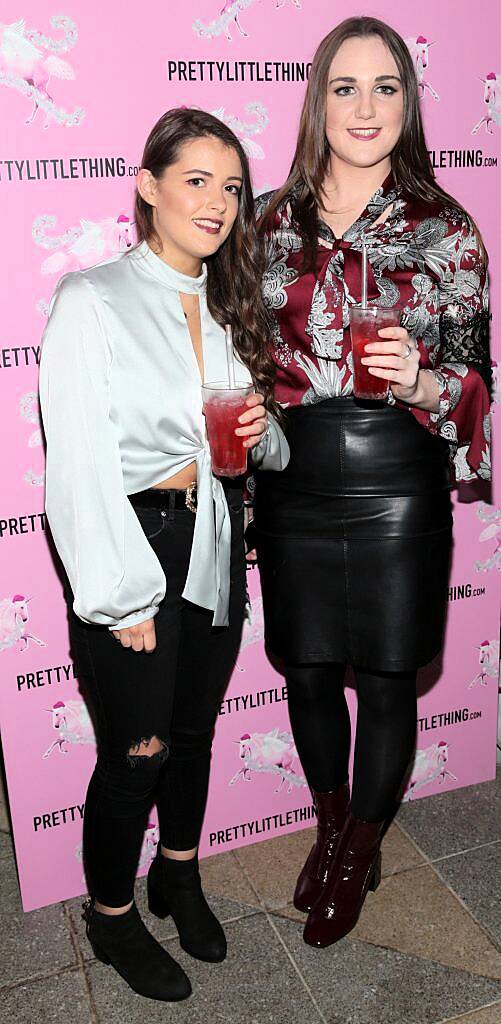 Muireann Byrne and Brigh Robinson pictured at the PrettyLittleThing party at the Opium Rooms, Dublin. Photo: Brian McEvoy