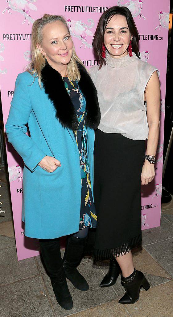 Eva Orsmond and Fiona Gratzer pictured at the PrettyLittleThing party at the Opium Rooms, Dublin. Photo: Brian McEvoy