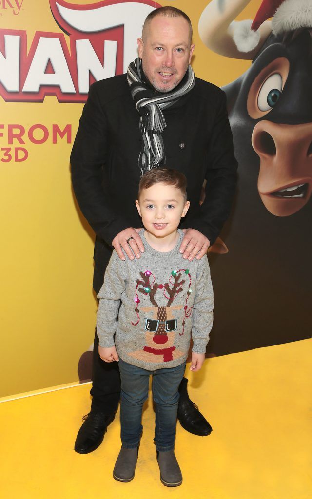 Derek Moloney and Cillian Moloney at the special preview screening of Ferdinand at the ODEON Cinema in Point Square, Dublin. Photo: Brian McEvoy