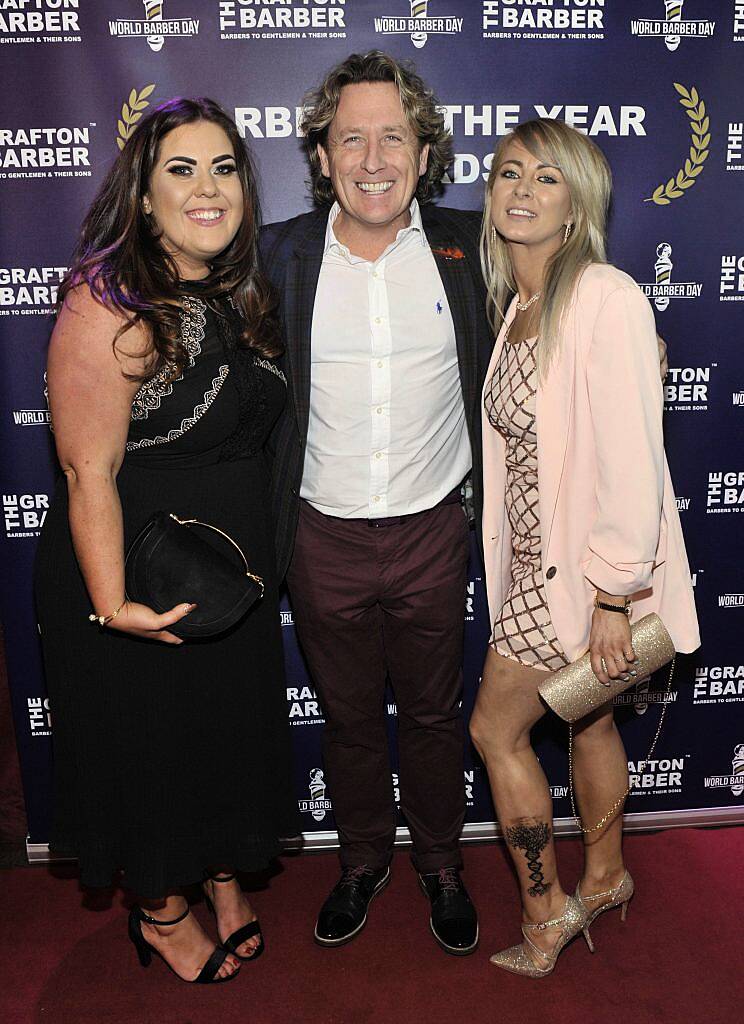 Hugh Mc Allister, Claire Beakhurst and Jemma Beirne at The Grafton Barber (Barber of the Year Awards 2017) in Everleigh Garden, Dublin. Photo: Patrick O'Leary