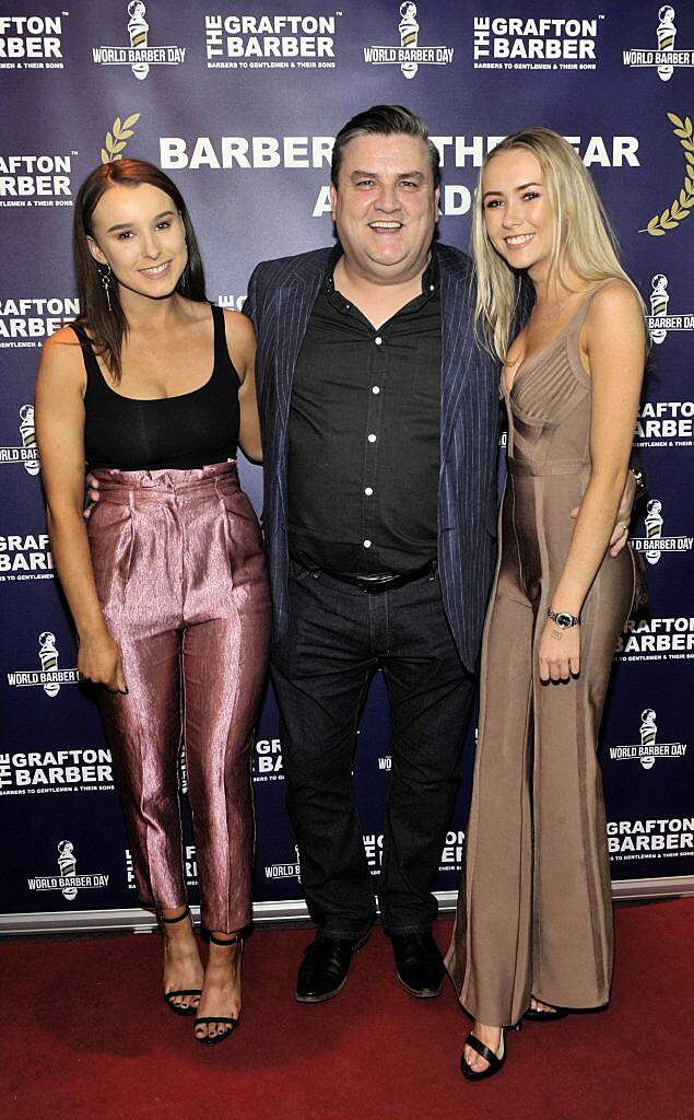 Sophie Kavanagh, Simon Delaney and Elle McAllister at The Grafton Barber (Barber of the Year Awards 2017) in Everleigh Garden, Dublin. Photo: Patrick O'Leary