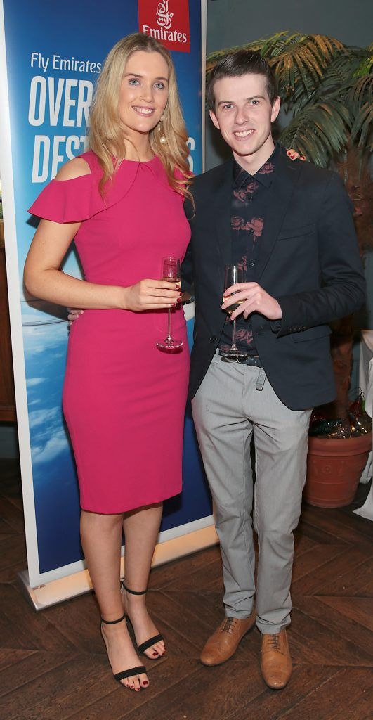 Megan Virgo and Mikie O Loughlin pictured at the Emirates Dubai Brunch at the Dean Hotel, Dublin. Photo: Brian McEvoy