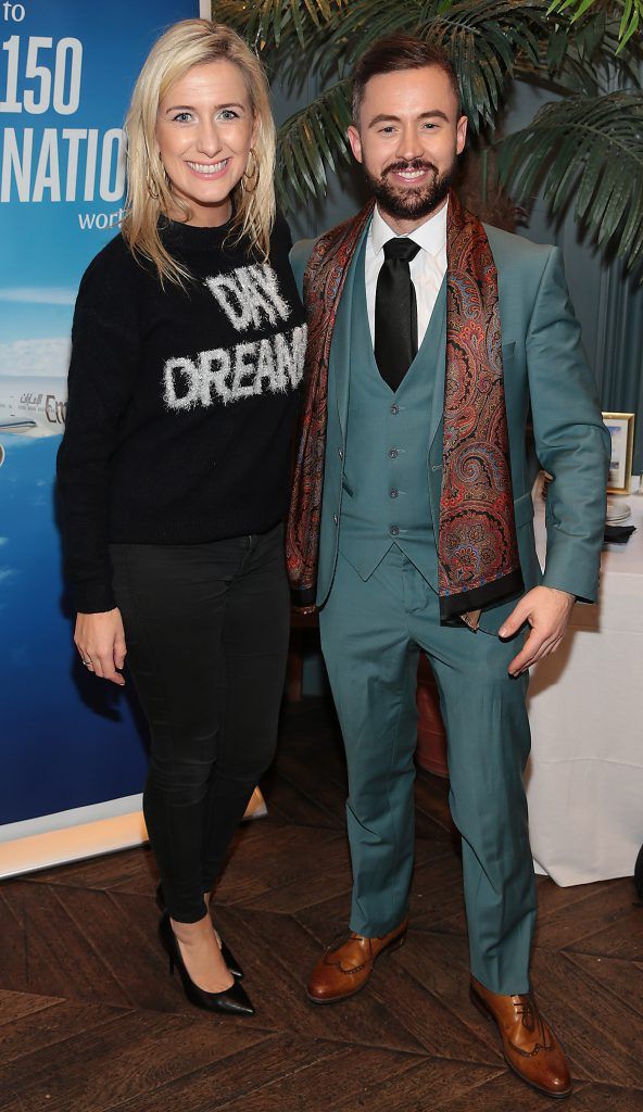 Ciara Doherty and Deric Hartigan pictured at the Emirates Dubai Brunch at the Dean Hotel, Dublin. Photo: Brian McEvoy
