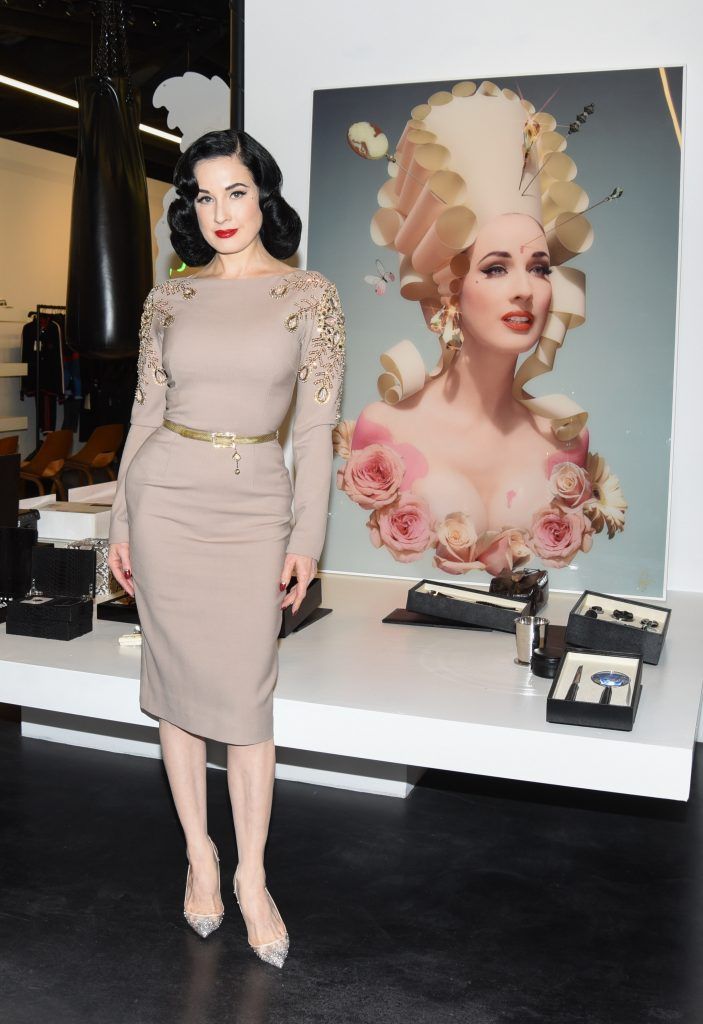 Dita Von Teese on December 16, 2017 in Los Angeles, California.  (Photo by Lily Lawrence/Getty Images for Ruinart)
