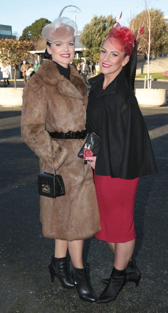 Rasa Magill and Laura Nenartavienei at the Cliff Style awards at the Leopardstown Christmas Racing Festival 2017. Photo: Brian McEvoy
