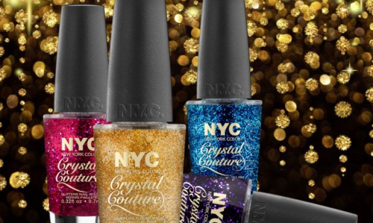 NYC Crystal Couture Glitters Nail Polish and Peel-Off Base Coat: Hark Now Hear the Angels BLING