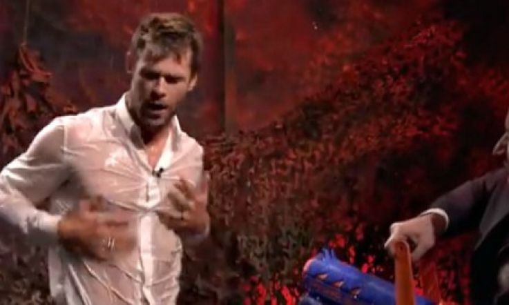Chris Hemsworth Gets Doused In Water By Jimmy Fallon