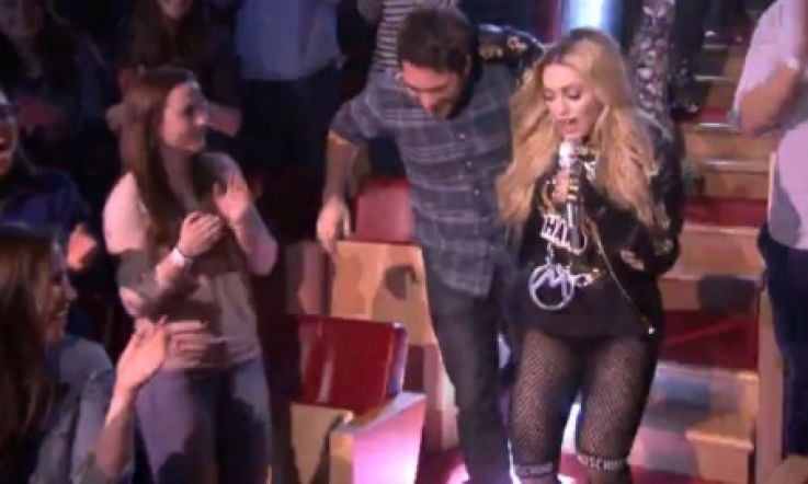 Madonna (and Son Rocco) Give it Socks Performing on Fallon