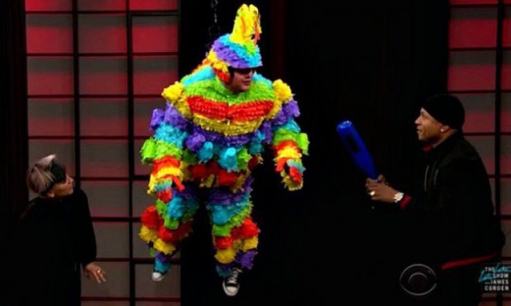 James Corden Dressed as a Pinata so his Guests Could Beat him with Bats