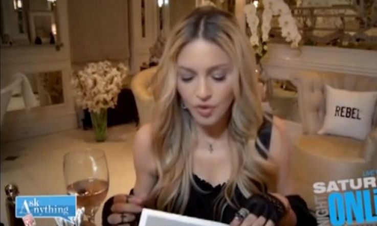Madonna's Webchat Involves Wine and Fancy Cushions