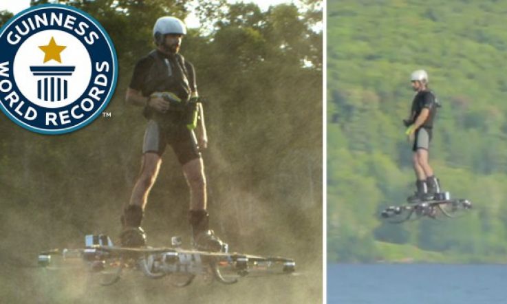 He's Flying! See the First World Record Breaking Hoverboard in Action