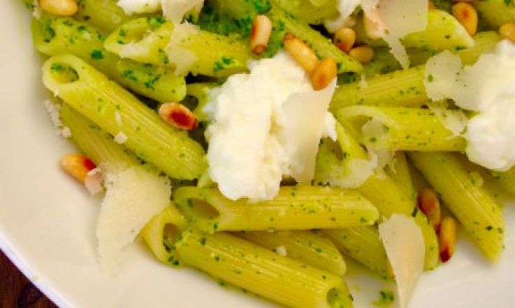 Simple Summer Supper: Rocket & Basil Pesto with Penne Pasta