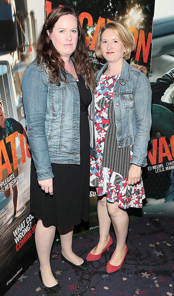 Lisa Hunt and Laura O Herlihy at the special preview screening of Vacation at Cineworld .Dublin..Picture:Brian McEvoy.