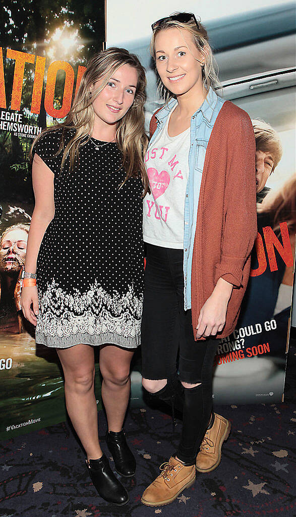 Hannah McDonald and  Denise O Sullivan at the special preview screening of Vacation at Cineworld .Dublin..Picture:Brian McEvoy.