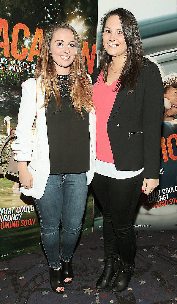 Niamh Denny and Lorna White at the special preview screening of Vacation at Cineworld .Dublin..Picture:Brian McEvoy.