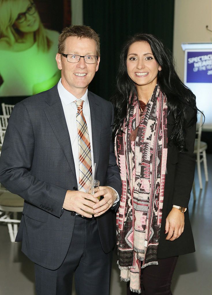 Edwina McKiney and Shane Breslin at the Irish Spectacle Wearer of the Year competition hosted by Specsavers and held in the RHA-photo Kieran Harnett