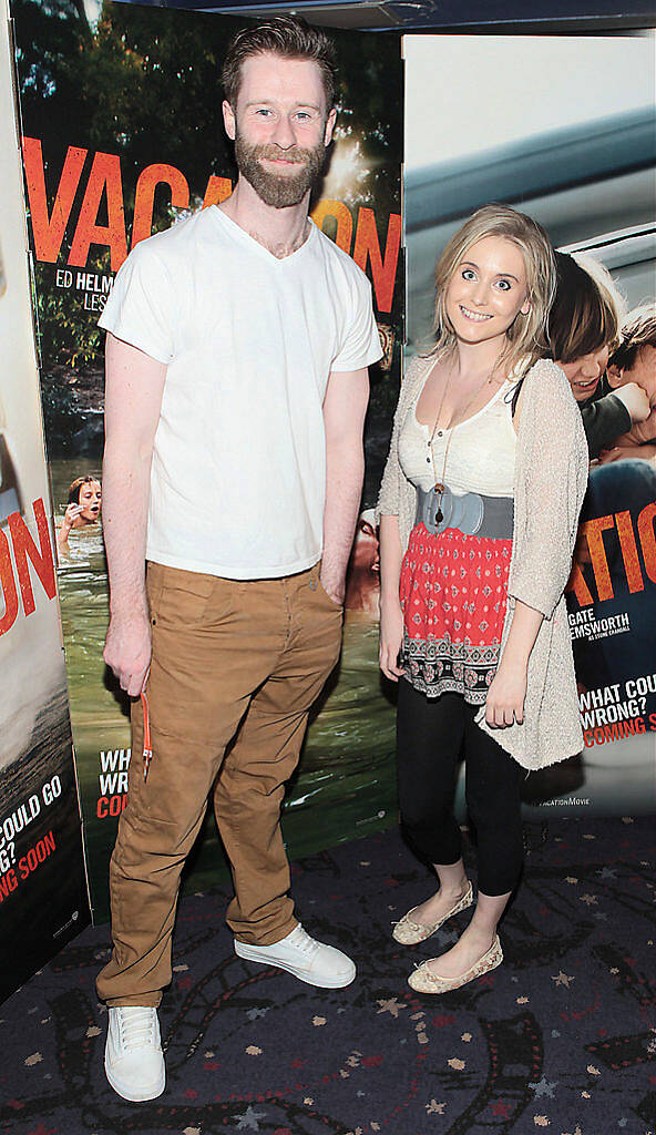 Ray Hayes and Cassie Dempsey at the special preview screening of Vacation at Cineworld .Dublin..Picture:Brian McEvoy.