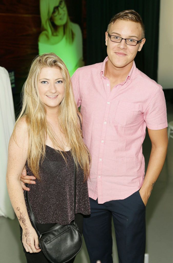 Catherine Murray and Mark Lord at the Irish Spectacle Wearer of the Year competition hosted by Specsavers and held in the RHA-photo Kieran Harnett