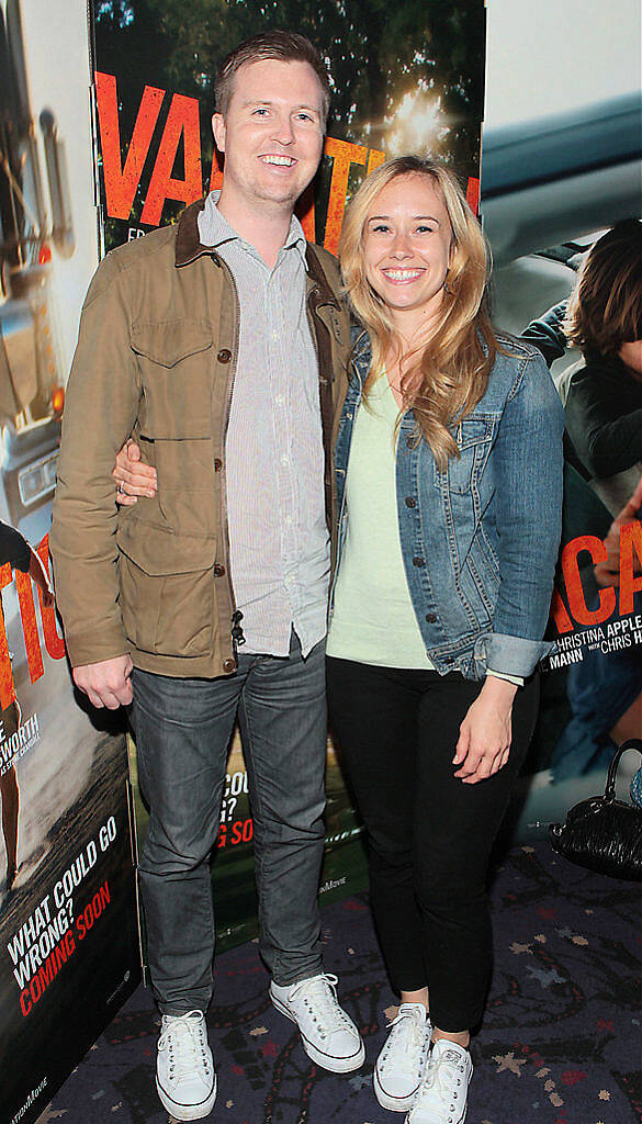 Trevor Hickey and Caitriona Olsen at the special preview screening of Vacation at Cineworld .Dublin..Picture:Brian McEvoy.