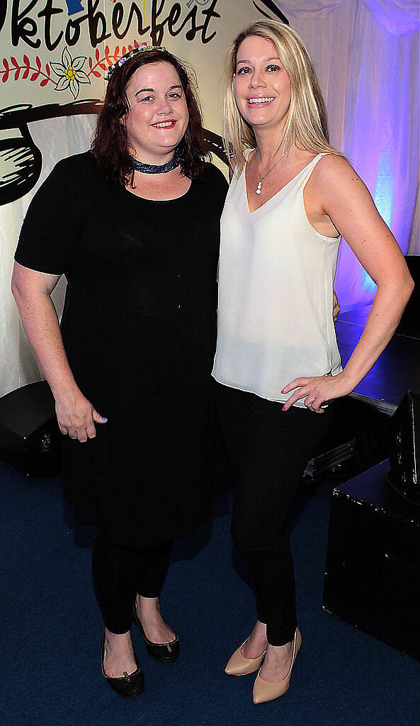 Angharad Williams and Aisling Kennedy  pictured at the #Lidl Oktoberfest to launch the Alpengut range of food in Lidl stores at Meeting House Square,Dublin..Picture: Brian McEvoy.