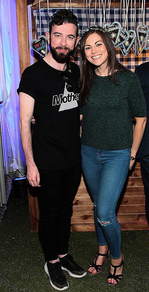 Dave O Shaughnessy and Paula Lyne  pictured at the #Lidl Oktoberfest to launch the Alpengut range of food in Lidl stores at Meeting House Square,Dublin..Picture: Brian McEvoy.