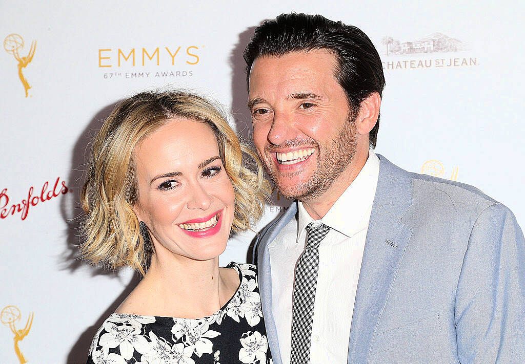 BEVERLY HILLS, CA - AUGUST 24:  Actress Sarah Paulson (L) and Jason Bulter attend the Television Academy's Performers Peer Group Hold Cocktail Reception to Celebrate the 67th Emmy Awards at the Montage Beverly Hills Hotel on August 24, 2015 in Beverly Hills, California.  (Photo by Frederick M. Brown/Getty Images)