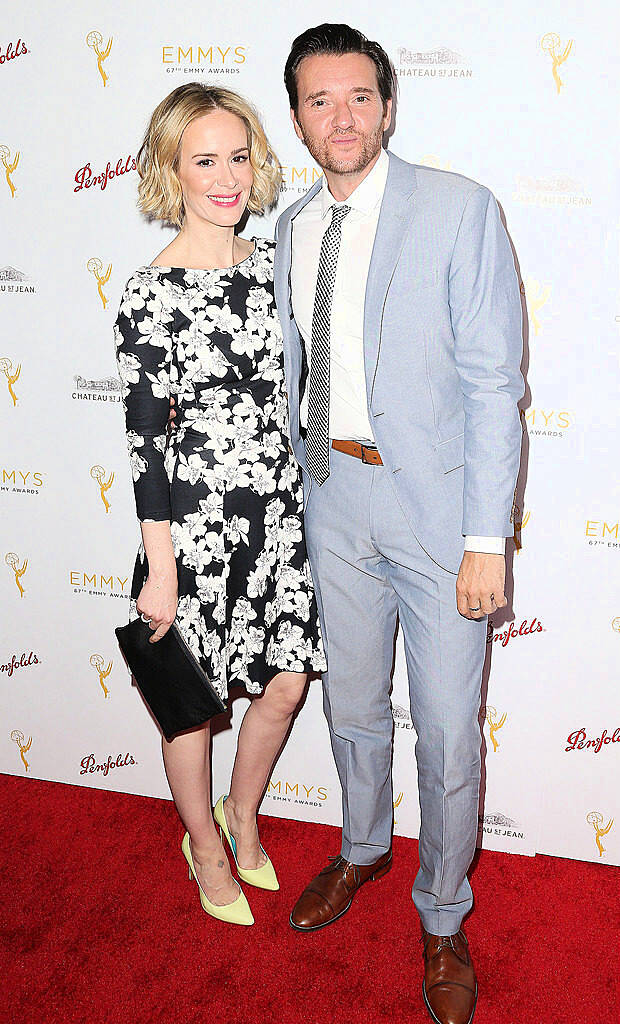 BEVERLY HILLS, CA - AUGUST 24:  Actress Sarah Paulson (L) and Jason Bulter attend the Television Academy's Performers Peer Group Hold Cocktail Reception to Celebrate the 67th Emmy Awards at the Montage Beverly Hills Hotel on August 24, 2015 in Beverly Hills, California.  (Photo by Frederick M. Brown/Getty Images)