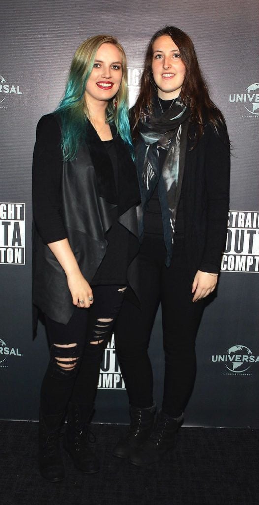 Molly Sterling and Emma O'Neil  pictured at the Irish premiere of Straight Outta Compton at Omniplex Rathmines,Dublin..Picture:Brian McEvoy.