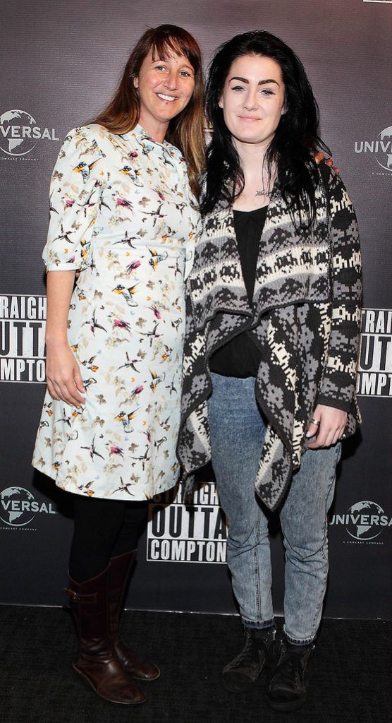 Jenny Headen and May kay  pictured at the Irish premiere of Straight Outta Compton at Omniplex Rathmines,Dublin..Picture:Brian McEvoy.