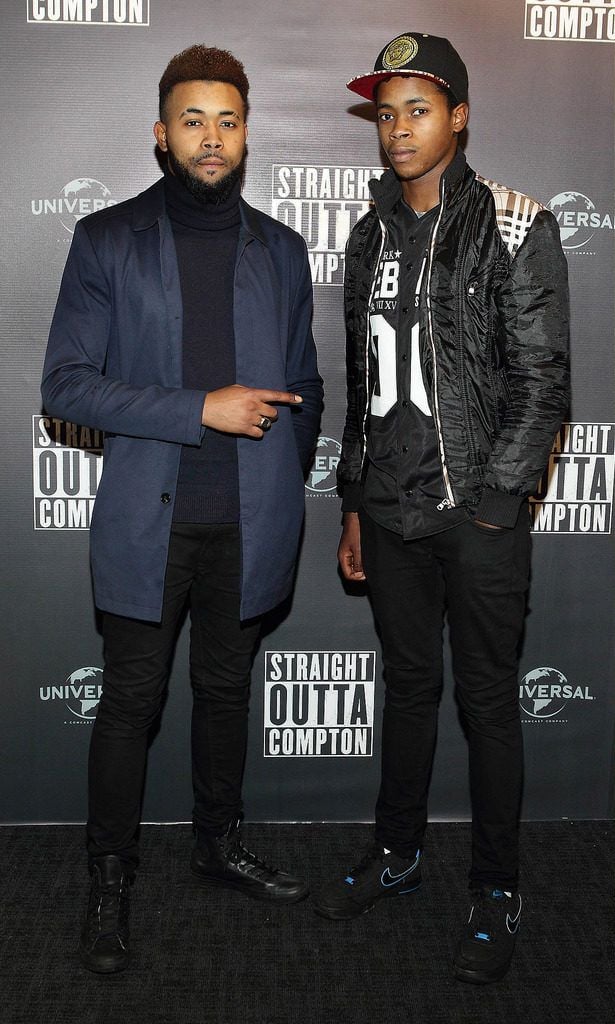 Marvell Mavungo and Jonathan Mavungo  pictured at the Irish premiere of Straight Outta Compton at Omniplex Rathmines,Dublin..Picture:Brian McEvoy.