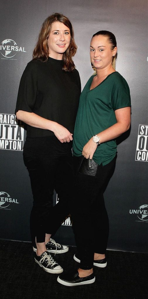 Sarah Lynch and Aisling Dunne  pictured at the Irish premiere of Straight Outta Compton at Omniplex Rathmines,Dublin..Picture:Brian McEvoy.