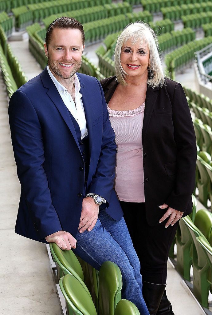 Tv3 Autumn Schedule launch at the Aviva Stadium Dublin.Keith Barry and Thelma Madine .Picture Brian McEvoy.