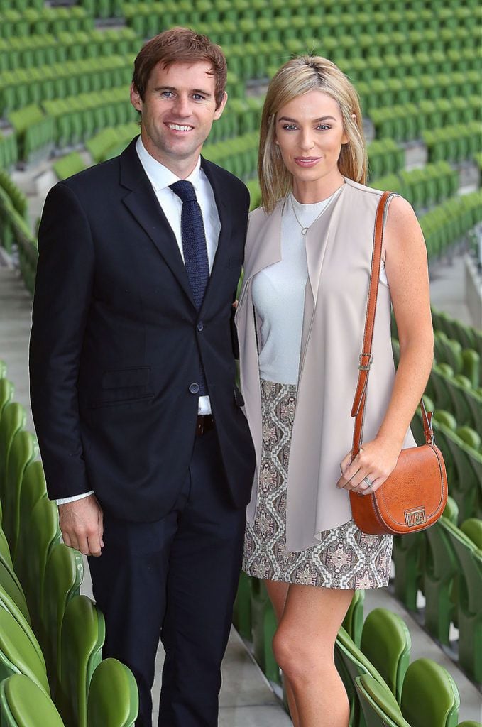 Tv3 Autumn Schedule launch at the Aviva Stadium Dublin.Kevin Kilbane  and Pippa O Connor  .Picture Brian McEvoy