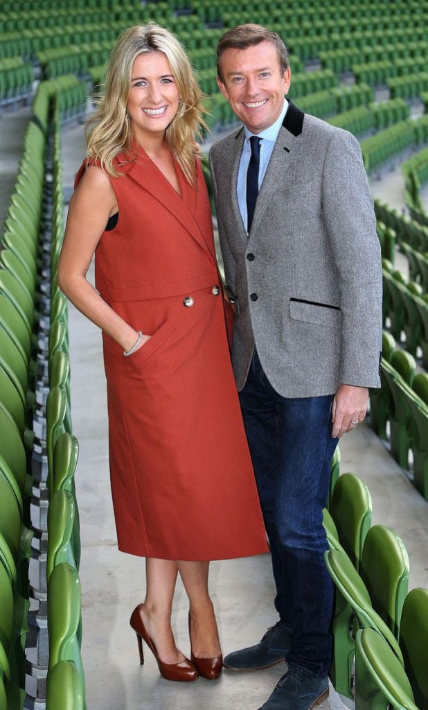 Tv3 Autumn Schedule launch at the Aviva Stadium Dublin.Ciara Doherty and Alan Hughes -Ireland am.Picture Brian McEvoy