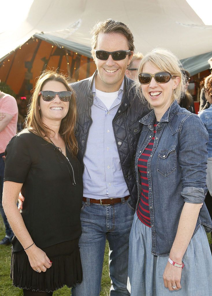 Elaine and Jim Byrne with Dee Daly at the JUST EAT Retreat at Electric Picnic -photo Kieran Harnett