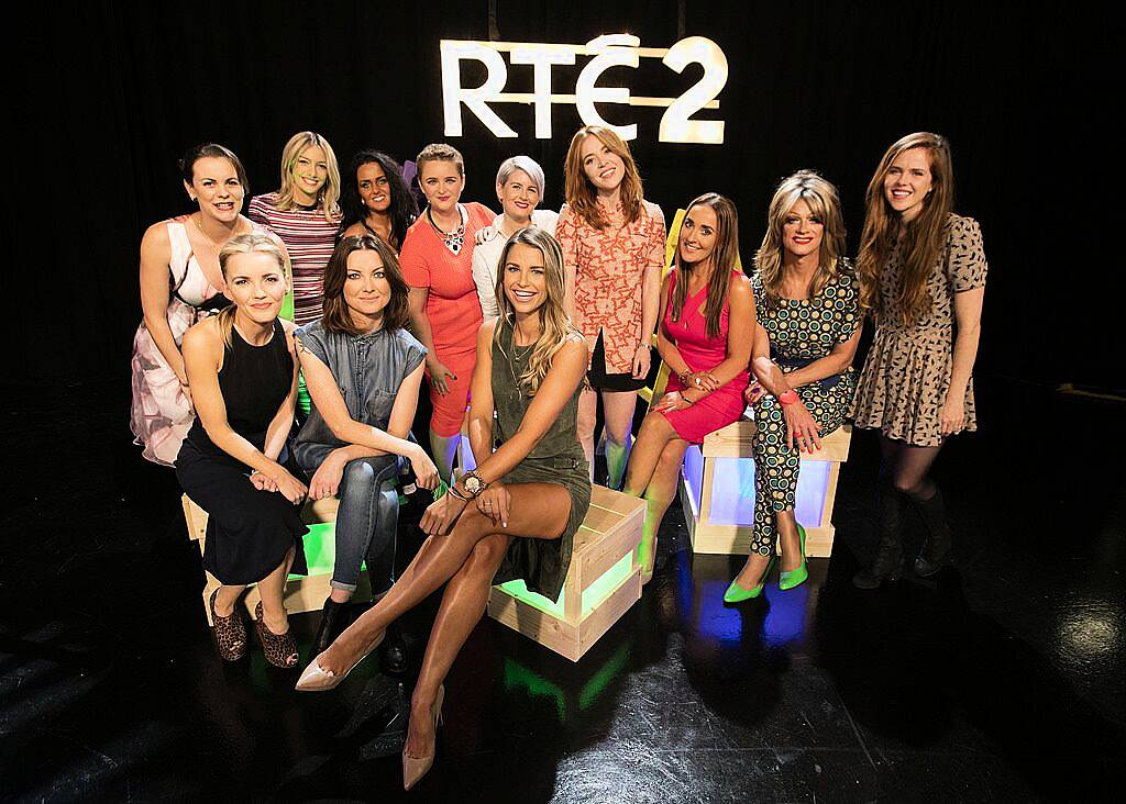 Pictured at the RTÉ2 new season launch (front) Carla O'Brien, Jennifer Maguire, Vogue williams (back) Hilary Rose, Blaithnaid Treacy, Kelly McDonagh Mongan, Louise McSharry, Sinead Kennedy, Angela Scanlon, Jules Coll, Panti Bliss, Susan Loughnan. Picture Andres Poveda 