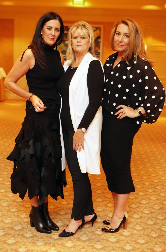 Pictured at the Brown Thomas / ISPCC charity luncheon at the Four Seasons Hotel in Dublin were (l to r): Shelly Corkery, Penny Dix, Caroline Downey. Photograph: Leon Farrell / Photocall Ireland