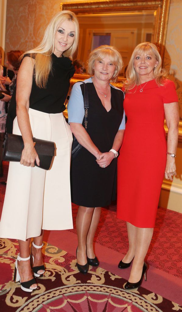  Pictured at the Brown Thomas / ISPCC charity luncheon at the Four Seasons Hotel in Dublin were (l to r): Clodagh Hopkins, Caroline Bergin and Noeleen McCreevy. Photograph: Leon Farrell / Photocall Ireland