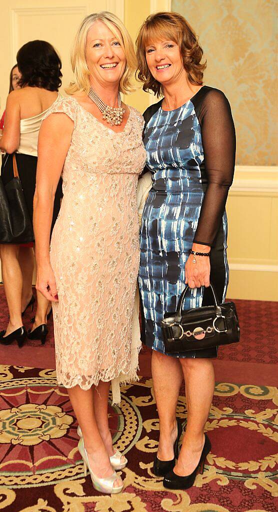 Pictured at the Brown Thomas / ISPCC charity luncheon at the Four Seasons Hotel in Dublin were (l to r): Anne Hawkshaw and Mags Keogh. Photograph: Leon Farrell / Photocall Ireland