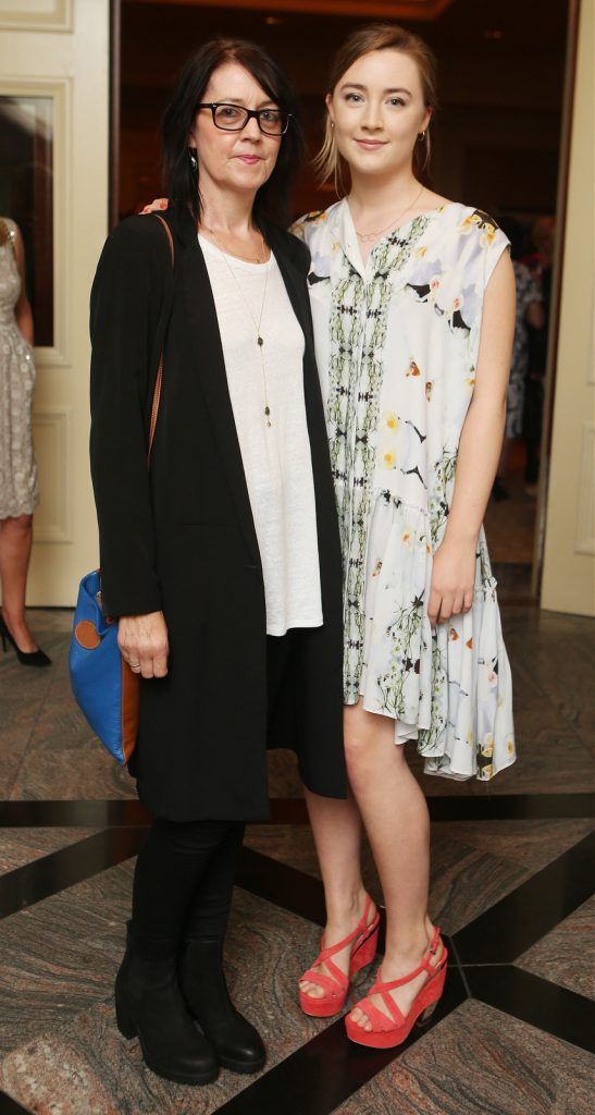 Pictured at the Brown Thomas / ISPCC charity luncheon at the Four Seasons Hotel in Dublin were (l to r): Monica Ronan and Saoirse Ronan. Photograph: Leon Farrell / Photocall Ireland