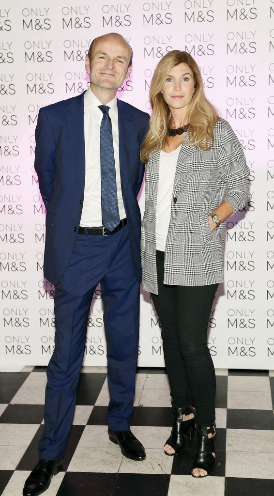 
Kenneth Daly and Yvonne Keating at the launch of the Marks & Spencer Autumn / Winter 2015 collection at Royal Hospital Kilmainham-photo Kieran Harnett