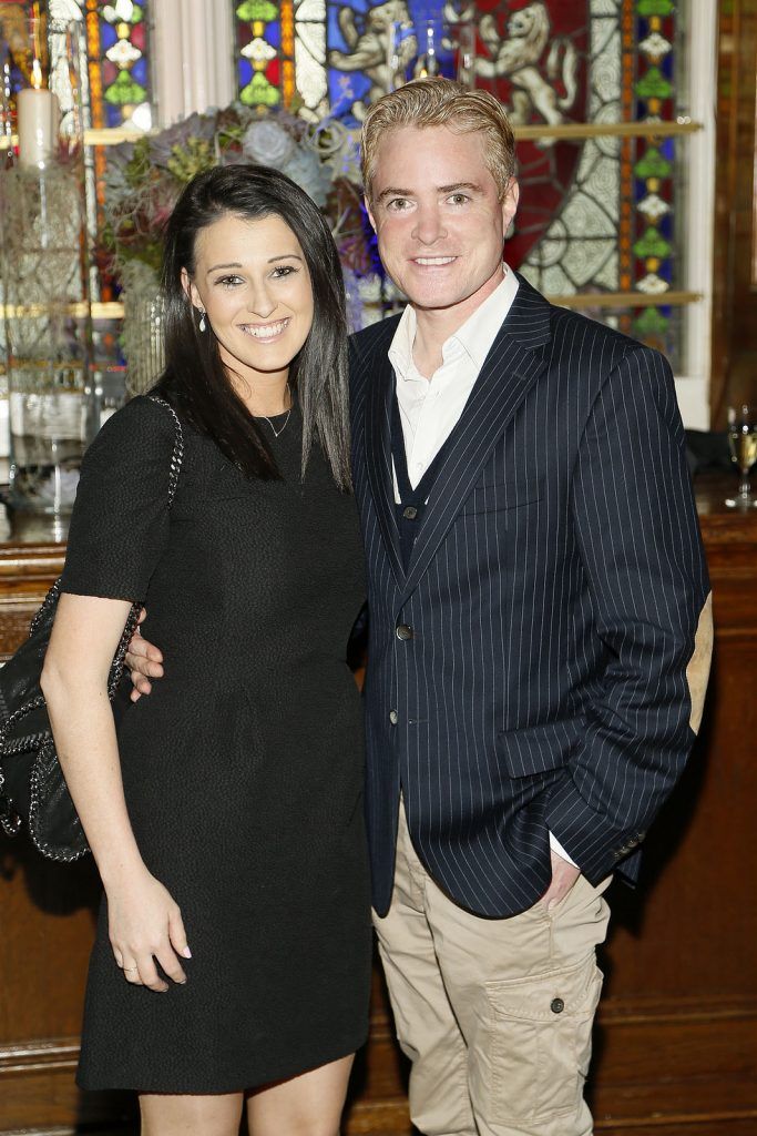
Ali McKeever and PJ Gibbons at the launch of the Marks & Spencer Autumn / Winter 2015 collection at Royal Hospital Kilmainham-photo Kieran Harnett