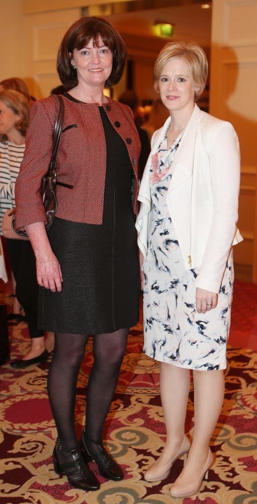  Pictured at the Brown Thomas / ISPCC charity luncheon at the Four Seasons Hotel in Dublin were (l to r): Eileen O’Sullivan, Sonya Manzor. Photograph: Leon Farrell / Photocall Ireland